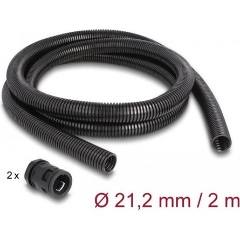 Delock Kábel védő borítás 2 m x 21,2 mm PG16 vezeték csatlakozós készlet fekete