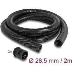 Delock Kábel védő borítás 2 m x 28,5 mm PG21 vezeték csatlakozós készlet fekete