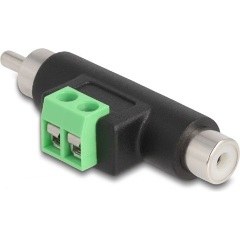 Delock 2db RCA -> Terminal block 2pin M/F adapter fekete