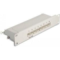 Delock 10  patch panel 8 porttal Cat.6A 1U szürke