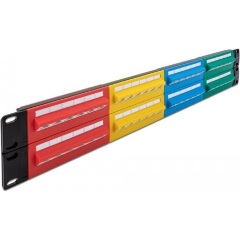 Delock 19  patch panel 48 porttal Cat.5e 2U színes