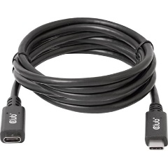 Club 3D USB-C 3.2 Gen1 -> USB-C 3.2 Gen1 M/F adatkábel hosszabbító 2m fekete 60W