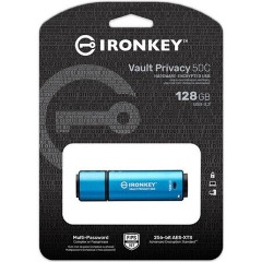 Kingston 128GB IronKey Vault Privacy 50 AES-256 Encrypted, FIPS 197 USB Type-C 3.2 Gen1 pendrive