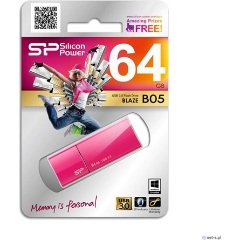 Silicon Power 64GB Blaze B05 USB 3.2 Gen 1 pendrive BOX rózsaszín