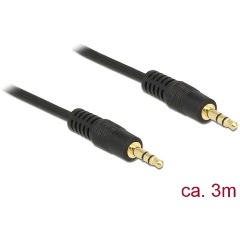 Delock Jack stereo 3,5mm M/M audio kábel 3m fekete