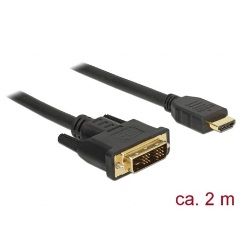 Delock DVI-D -> HDMI M/M video jelkábel 2m fekete