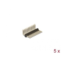 Delock Tűfejléc 10 tűs, 1,27 mm-es osztással, 1 soros, szögletes, 5 db.