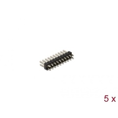 Delock Tűfejléc 10 tűs, 2,54 mm-es osztással, 2 soros, egyenes, 5 db.