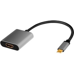 LogiLink USB-C 3.2 Gen1 -> HDMI 2.0 M/F adapter 0.15m fekete-szürke