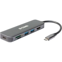 D-Link DUB-2327 6-port 60W USB-C dokkoló szürke