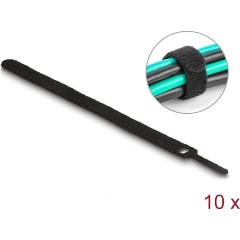 Delock Befűzős kábelkötegelő hossza 200 mm fekete 12 mm, 10 db.