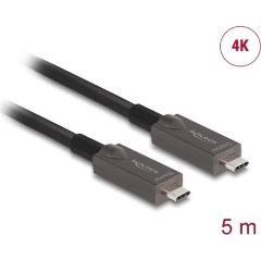 Delock optikai USB-C 3.2 Gen2 -> USB-C 3.2 Gen2 M/M aktív adatkábel 5m fekete Video+Data+PD