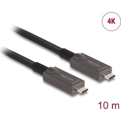 Delock optikai USB-C 3.2 Gen2 -> USB-C 3.2 Gen2 M/M aktív adatkábel 10m fekete Video+Data+PD