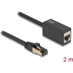 Delock RJ45 CAT8.1 S/FTP -> RJ45 CAT8.1 S/FTP M/F adatkábel hosszabbító 2m fekete