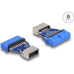 Delock USB-A 3.0 pinheader 19pin -> USB-A 3.2 Gen1 Key A 20pin F/F adapter