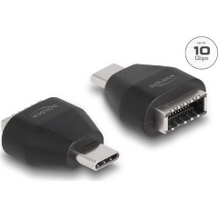 Delock USB-C 3.2 Gen2 -> USB-A 3.2 Gen1 Key A 20pin M/F adapter fekete