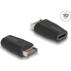 Delock USB-A 3.2 Gen2 -> USB-C 3.2 Gen2 M/F adapter fekete