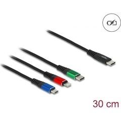 Delock USB-C -> Lightning USB-C USB-B 2.0 micro M/M töltőkábel 0.3m fekete