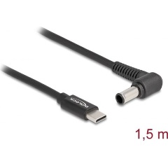 Delock USB-C -> DC 6.0 x 4.3mm M/M töltőkábel 1.5m fekete Sony