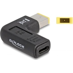 Delock USB-C -> DC 11,0 x 4,5mm F/M töltő adapter fekete 90°, Lenovo