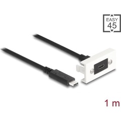 Delock SuperSpeed USB-C 3.2 Gen2 -> USB-C 3.2 Gen2 M/F Easy 45 modul 1m