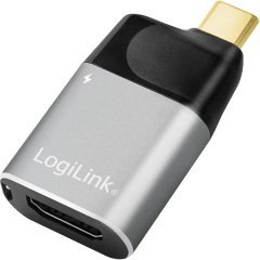 LogiLink USB-C 3.2 Gen2 -> 1db HDMI 2.0 1db USB-C 3.2 Gen 2 M/F adapter fekete-szürke DP Alt Mode