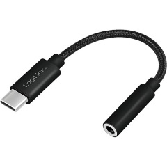 LogiLink USB-C -> Jack stereo 3,5mm (4pin) M/F adapter 0.13m fekete