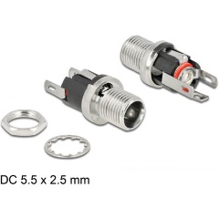 Delock DC csatlakozó anya 5,5 x 2,5 x 12,0 mm-es forrasztott foglalatfej verzióval Delock DC csatlakozó anya 5,5 x 2,5 x 12,0 mm-es forrasztott foglalatfej verzióval
