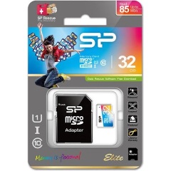 Silicon Power 32GB Elite (+adapter) UHS-1 Class10 U1 vízálló microSDHC memóriakártya BOX színes