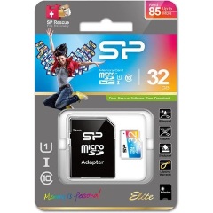 Silicon Power 32GB Elite (+adapter) UHS-1 Class10 U1 vízálló microSDHC memóriakártya BOX színes