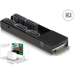 Delock M.2 B+M -> 5db SATA3 M/F adapter fekete PCIe M.2 2280