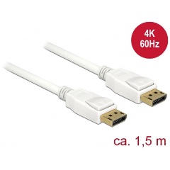 Delock DisplayPort 1.2 -> DisplayPort 1.2 M/M video kábel 1.5m fehér