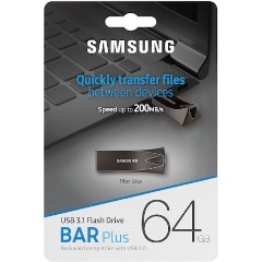 Samsung 64GB BAR Plus vízálló USB-A 3.2 Gen1 pendrive BOX fekete