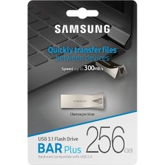 Samsung 256GB BAR Plus vízálló USB-A 3.2 Gen1 pendrive BOX ezüst