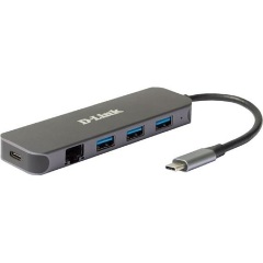 D-Link DUB-2334 5-port 60W USB-C dokkoló szürke