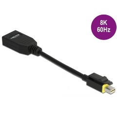 Delock Mini DisplayPort 1.4 -> DisplayPort 1.4 M/F adapter 0.15m fekete