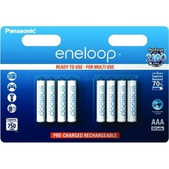 Panasonic eneloop AAA (LR03) 800mAh NiMH akkumulátor 8db fehér