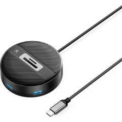 Orico ORICO-YS5-C3 Round 4-portos USB-C USB3.0 hub fekete (SD/TF)