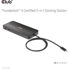Club 3D Thunderbolt 4 Certified 11-in-1 Docking Station 11-port 96W Thunderbolt 4 dokkoló fekete