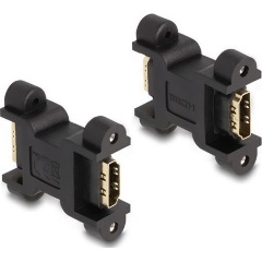 Delock HDMI 2.0 -> HDMI 2.0 F/F adapter fekete csavarozható