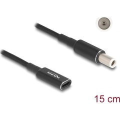 Delock USB-C -> DC 7,4 x 5,0mm F/M töltőkábel 0.15m fekete Dell