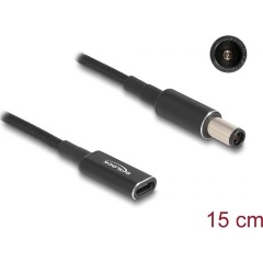 Delock USB-C -> DC 7,4 x 5,0mm F/M töltőkábel 0.15m fekete Acer