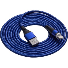 Akyga AK-USB-43 magnetic USB-C -> USB-A 2.0 M/M adatkábel 2m kék 18W