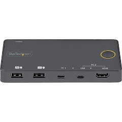 StarTech 2 PORT HYBRID USB-C KVM SWITCH KVM SWITCH - 4K 60HZ HDMI 2.0