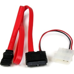 StarTech SATA Molex -> SATA Slimline F/F adapter 0.9m piros