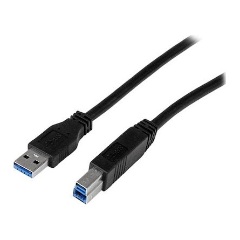 StarTech USB-A 3.2 Gen1 -> USB-B 3.2 Gen1 M/M adatkábel 2m fekete USB-IF