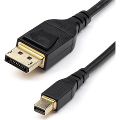 StarTech Mini DisplayPort 1.4 -> DisplayPort 1.4 M/M video kábel 1m fekete 34 AWG