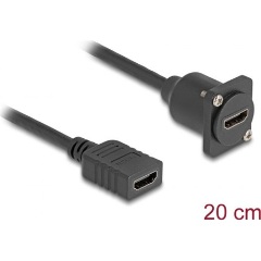 Delock HDMI 2.0 -> HDMI 2.0 F/F D-Type modul 0.2m fekete