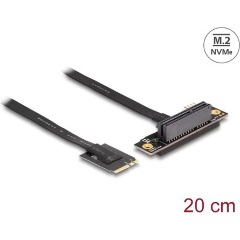 Delock M.2 A+E -> PCIe x4 M/F adapter 0.2m fekete 90°