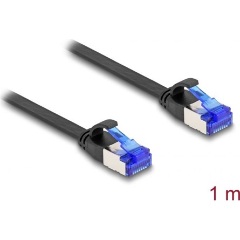 Delock RJ45 CAT6A U/FTP -> RJ45 CAT6A U/FTP M/M adatkábel 1m fekete flexibilis